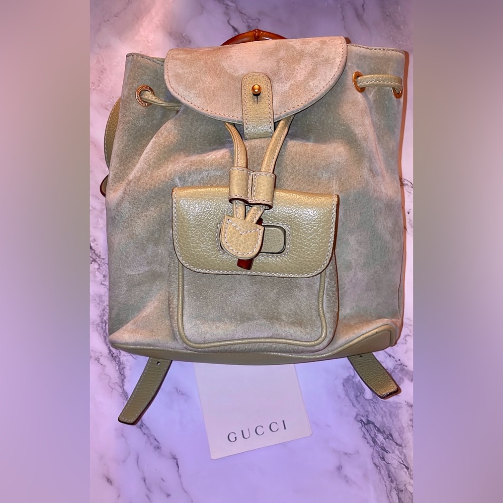 ~ SOLD ~ GUCCI Bamboo Tassel Oval Leather Backpack